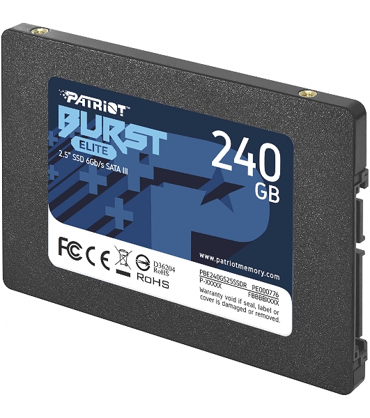 Накопитель SSD Patriot Burst Elite, 240Gb, SATA, 2.5', R/W 450/320