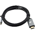 Кабель аудио-видео Cactus CS-USBC-HDMI-2-2 USB Type-C (m)/HDMI (m) 2м. позолоч.конт. черный, фото 1