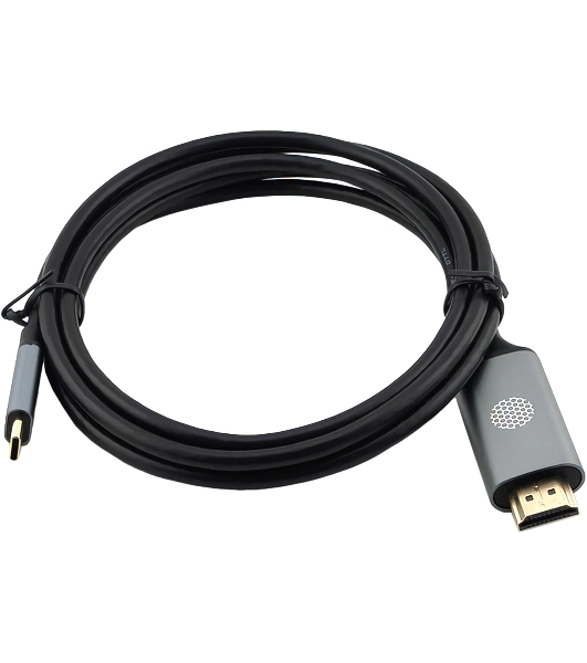 Кабель аудио-видео Cactus CS-USBC-HDMI-2-2 USB Type-C (m)/HDMI (m) 2м. позолоч.конт. черный