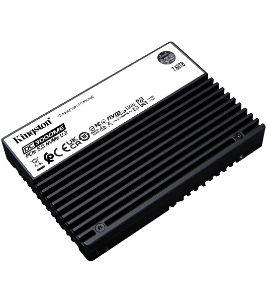 Накопитель SSD Kingston DC3000ME 7680Gb, U.2(2.5' 15мм), NVMe, PCIe Gen 5x4, 3D TLC, R/W 14000/1000Mb/s, IOPs 2 800 000/500 000, TbW 14016, DWPD 1 (12 мес)