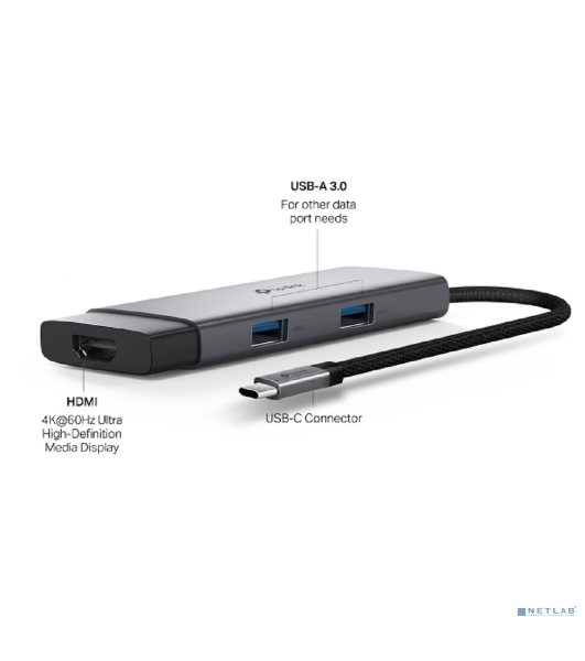 Разветвитель USB-C TP-Link UH5020C 2порт. серый