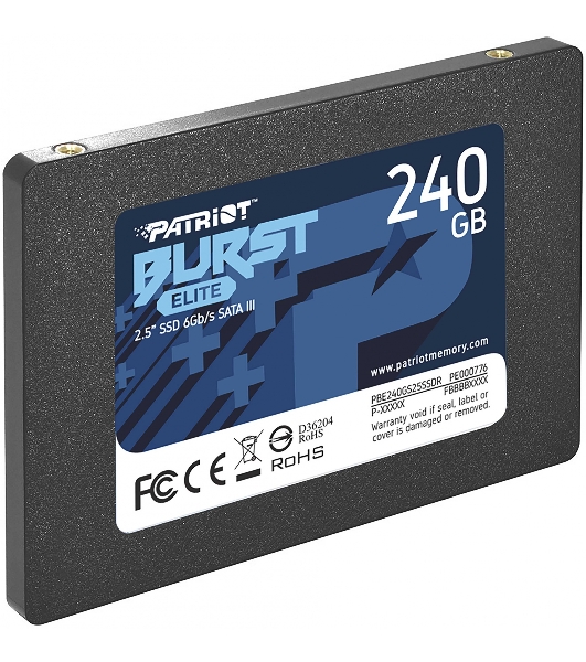 Накопитель SSD Patriot Burst Elite, 240Gb, SATA, 2.5', R/W 450/320