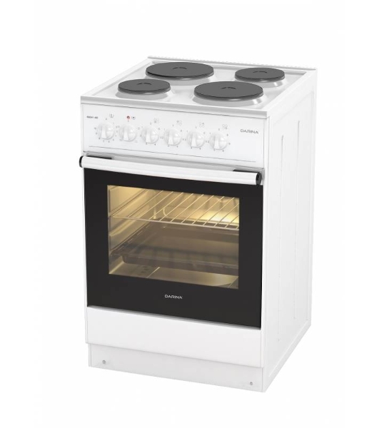 Плита электрическая Darina 1B EM 341 406 W белый/черный, конфорок 4 шт, духовка 50 л, 50 см x 85 см x 56 см
