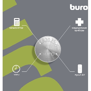 Батарея Buro Lithium CR2025 (1шт) блистер, 3 В