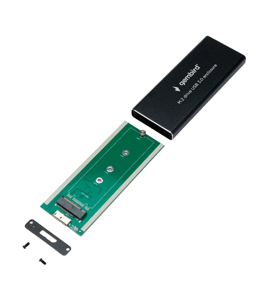 Внешний корпус Gembird EEM2-SATA-1 USB 3.0 для M2 SATA порт MicroB, металл, черный