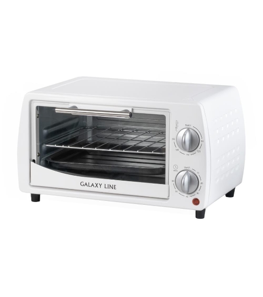 Мини-печь Galaxy Line GL 2626, белый, 10 л, 1000 Вт, таймер на 60 минут, индикатор работы, автоотключение
