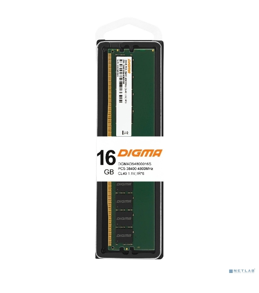 Оперативная память Digma, DDR5, 16Gb (1x16Gb), 4800MHz, CL40, DIMM