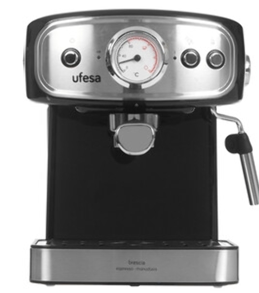 Кофеварка рожковая Ufesa CE7244 BRESCIA черный/серебристый, исп. кофе - молотый, 1.5 л, 850 Вт, 20 бар