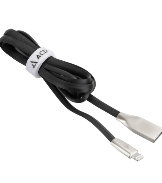 Кабель USB ACD-Infinity Lightning - USB-A TPE, 1.2м, черный
