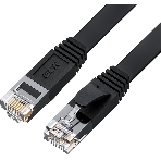 Патч-корд GCR PROF плоский прямой 3.0m, UTP медь cat.6, черный, 30 AWG, ethernet high speed 10 Гбит/с, RJ45, T568B, GCR-52870, фото 1