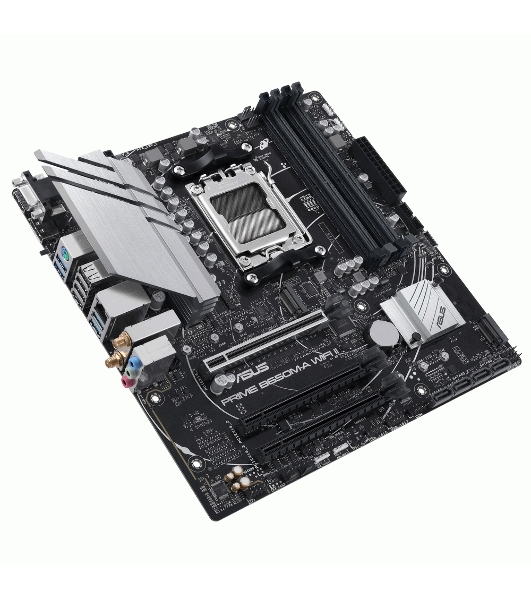 Материнская плата ASUS PRIME B650M-A WIFI II, AM5, AMD B650, 4xDDR5, 4xSATA, 2xM.2, 1xPCI-E 4.0 x16, 2xPCI-E 4.0 x1, 1xHDMI, 1xDP, 1xVGA, 1x 2.5Gb LAN, 2xUSB-A 3.2 Gen 2, 2xUSB-A 3.2 Gen 1, 4xUSB-A 2.0, 3x3.5 мм, 7.1, Micro-ATX