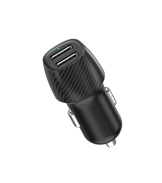 Автомобильное зарядное устройство c двумя портами Rexant (USB-А + USB-A) со световой индикацией, 12Вт, черное