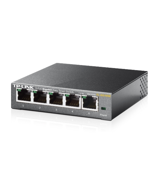 Коммутатор сетевой TP-Link SMB TL-SG105E 5-Port Gigabit Desktop Easy Smart Switch, 5 10/100/1000Mbps RJ45 ports, MTU/Port/Tag-based VLAN, QoS, IGMP Snooping