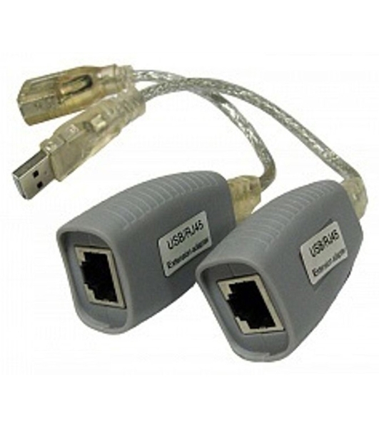 Удлинитель USB 1.1 интерфейса для клавиатуры и мыши по кабелю витой пары (CAT5/5e/6) до 100м, USB звуковые платы и т.д. до 70м