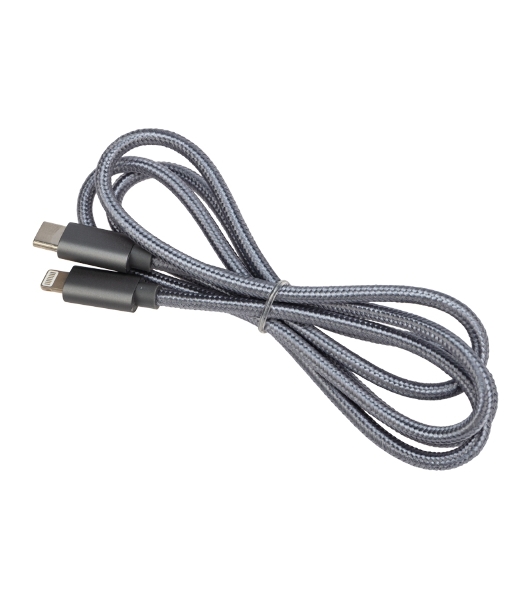 Кабель Rexant Type-C - Lightning PD/1м/nylon/gray