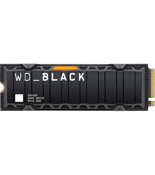 Накопитель SSD WD 2Tb Black SN850X, M.2(22x80мм), NVMe, PCIe 4.0 x4, 3D TLC, R/W 7300/6600Mb/s, IOPs 1 200 000/1 100 000, TbW 1200, DWPD 0.3, with Heat Spreader (12 мес.)