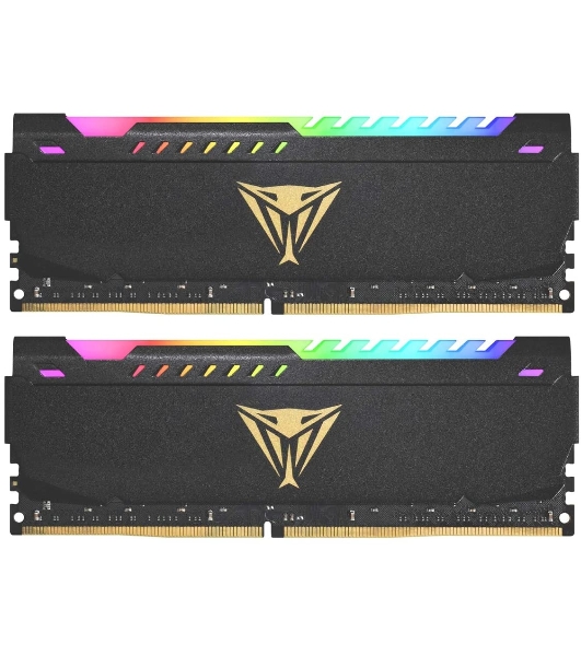 Оперативная память Patriot Viper Steel, DDR4, 16GB (2x8GB), 3600MHz, CL20, DIMM, с радиатором, RGB, черный
