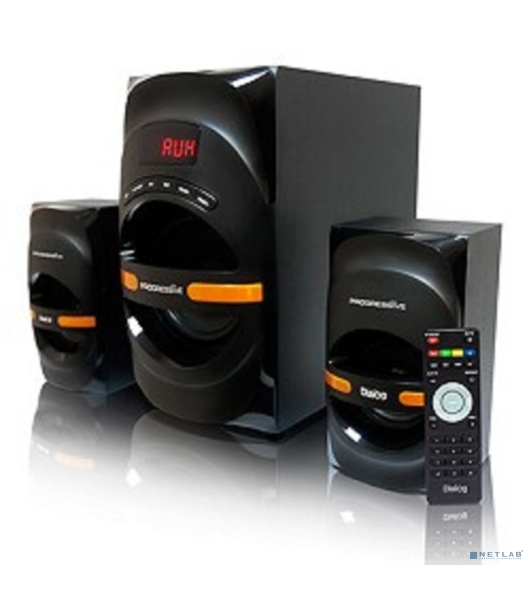 Акустическая система Dialog Progressive AP-210B BLACK 2.1, 30W+2*15W RMS, Bluetooth, USB+SD reader