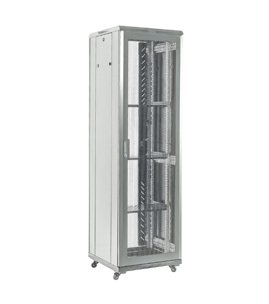 Шкаф телекоммуникационный Rexant напольный 19' 42U 600×800 мм, дверь перфорация, разборный, серый (RAL 7035)
