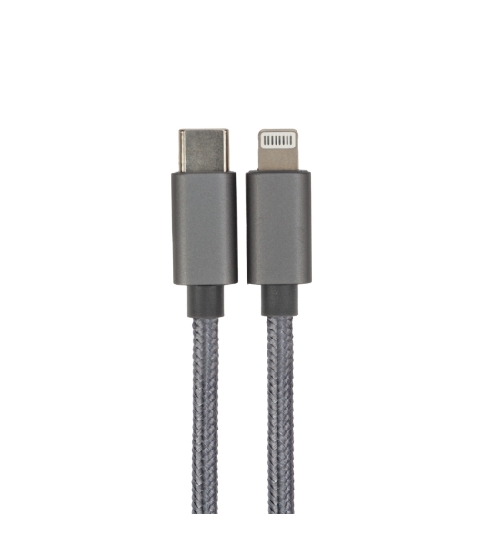 Кабель Rexant Type-C - Lightning PD/1м/nylon/gray