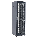 Шкаф телекоммуникационный Rexant напольный 19' 42U 600×800х2055 мм, дверь перфорация, перфорированная задняя дверь, разборный, черный (RAL 9005), фото 1