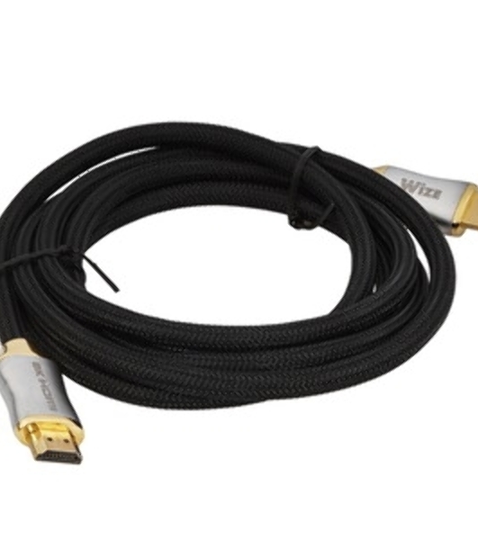 Кабель HDMI Wize WAVC-HDMIRA-2M 2 м., v.2.0b, 19M/19M, 4K/60 Hz 4:4:4, 26 AWG, HDCP 1.4, HDCP 2.2, Ethernet, позол.угловой разъем, экран, черный, пакет
