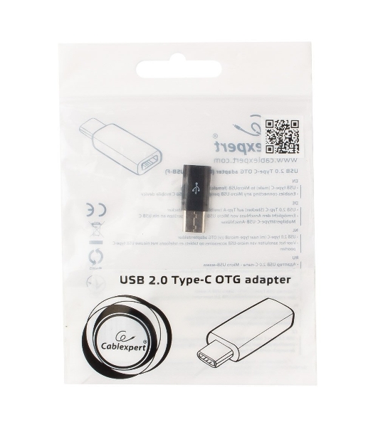 Переходник Cablexpert Переходник USB, USB Type-C/USB MicroB (F), пакет (A-USB2-CMmF-01)