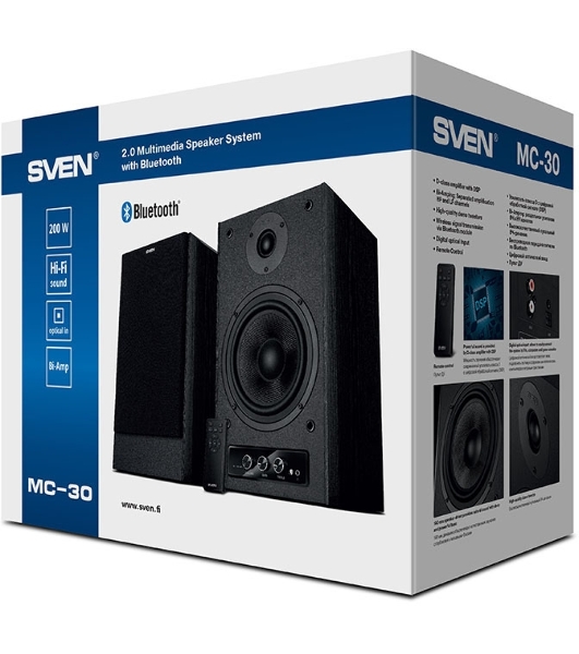 Акустическая система SVEN АС MC-30, черный (200 Вт, Bluetooth, пульт, Optical)