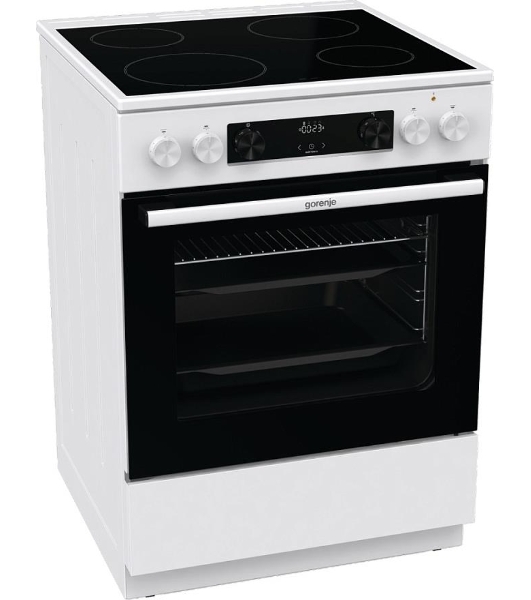 Плита электрическая Gorenje GEC6C40WD белый, конфорок 4 электрических, духовка 71 л, 60 см x 85 см x 60 см