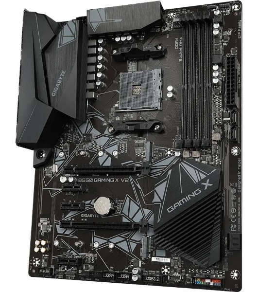 Материнская плата Gigabyte B550 GAMING X V2, AM4, AMD B550, 4xDDR4, 4xSATA, 2xM.2, 1xPCI-E 4.0 x16, 1xPCI-E 3.0 x2, 1xHDMI, 1xDVI-D, 1x 1Gb LAN, 1xUSB 3.2 Gen 2, 3xUSB 3.2 Gen 1, 2xUSB 2.0, 3x3.5 мм, 7.1, Standard-ATX
