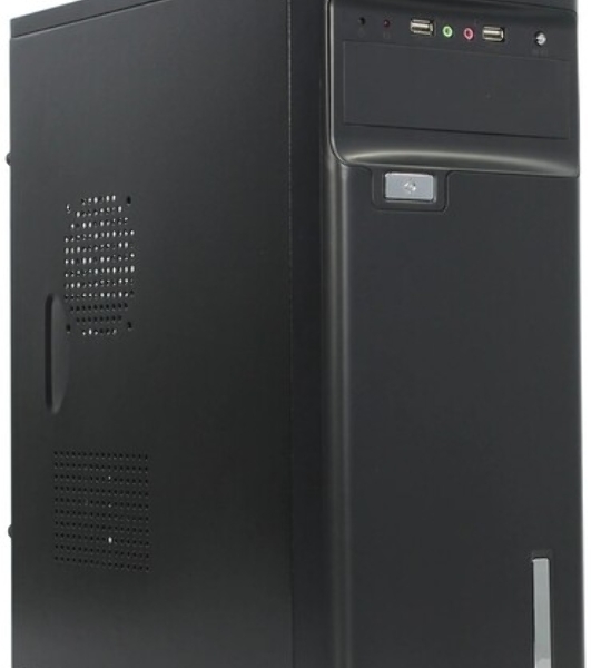 Компьютерный корпус Miditower ExeGate AA-443-UNS350 (ATX, БП UNS350 с вент. 12см, 2хUSB+HD Audio, черный)