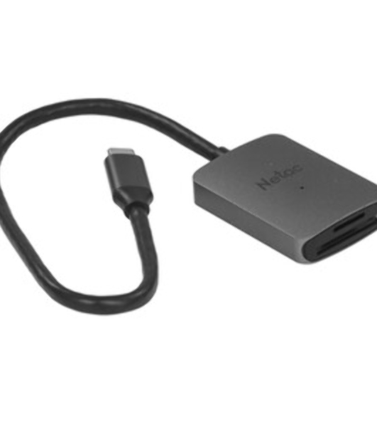Кард-ридер Netac Flash WK12/серый/SD/SDHC/SDXC/microSD/microSDHC/microSDXC/USB 3.0 Type-C/пластик