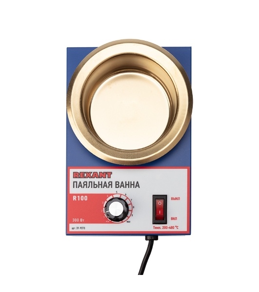 Паяльная ванна Rexant, модель R100, 300 Вт, ø 100 мм, 200-480 °C