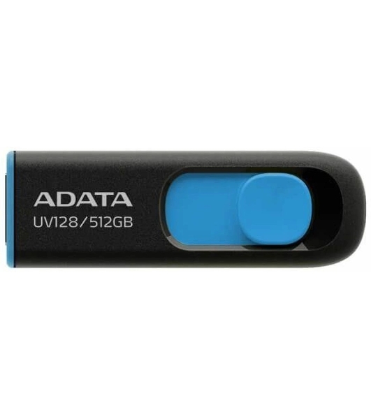 Флешка USB ADATA UV128 (AUV128-512G-RBE), 512Gb, USB 3.2 Gen1, R/W 100/30, черный/синий