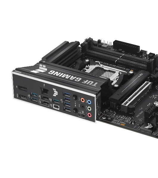 Материнская плата ASUS TUF GAMING B850-PLUS WIFI, Socket AM5, AMD B850, 4xDDR5, 4xSATA, 3xM.2, 1xPCIe 5.0 x16, 1xPCIe 4.0 x16, 2xPCIe 4.0 x1, 1xHDMI, 1xDP, 1x 2.5Gb LAN, Wi-Fi 7, 3xUSB-A 10Gbps, 4xUSB-A 5Gbps, 1xUSB-C 20Gbps, 2xUSB-A 2.0, 5x3.5 мм, 7.1, ATX