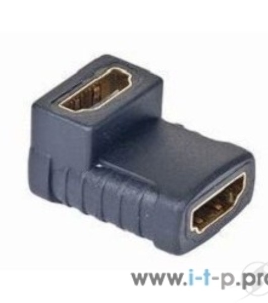 Переходник Gembird Переходник HDMI-HDMI 19F/19F, угловой, золотые разъемы, пакет