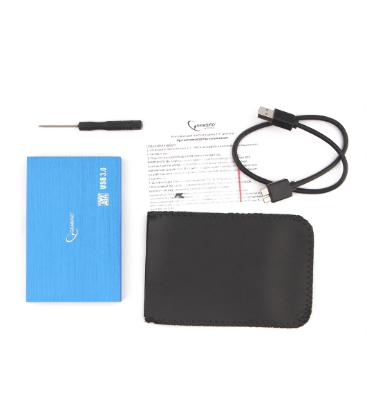 Внешний корпус 2.5' Gembird EE2-U3S-56, синий металлик, USB 3.0, SATA, алюминий