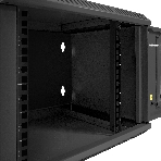 Шкаф телекоммуникационный 10' настенный 6U ExeGate EC-WM-6U.280.G.BLACK (10', 6U, 350x280x287мм (ШхГхВ), передняя дверь закаленное стекло, пыле- и влагозащита IP23, черный RAL 9004), фото4