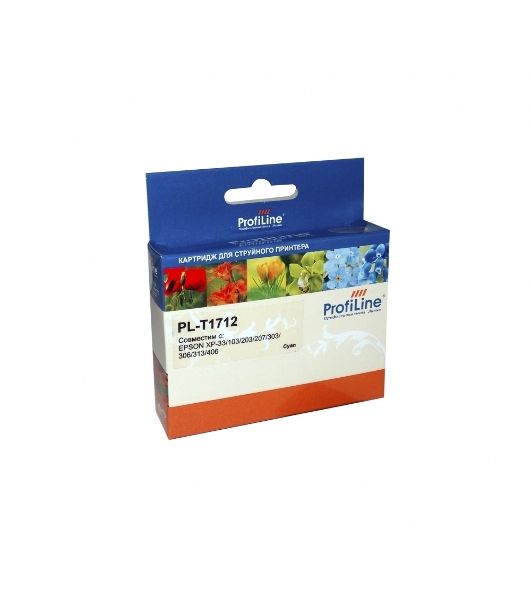 Картридж струйный ProfiLine PL-T1712 для Epson XP-33/103/203/207/303/306/313/406 экономичный повышенной емкости Cyan водн