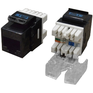 Модуль Keystone RJ45, Cat.5E, UTP, 180 градусов, черный