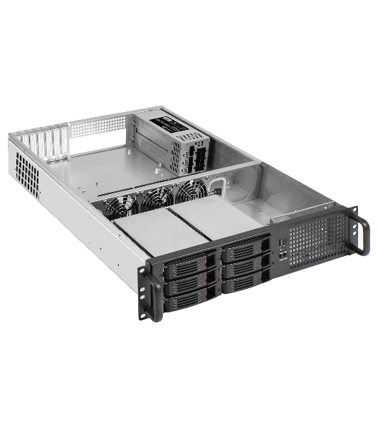 Серверный корпус ExeGate Pro 2U660-HS06 (RM 19', высота 2U, глубина 660, Redundant БП 2x550W, 6xHotSwap, USB)