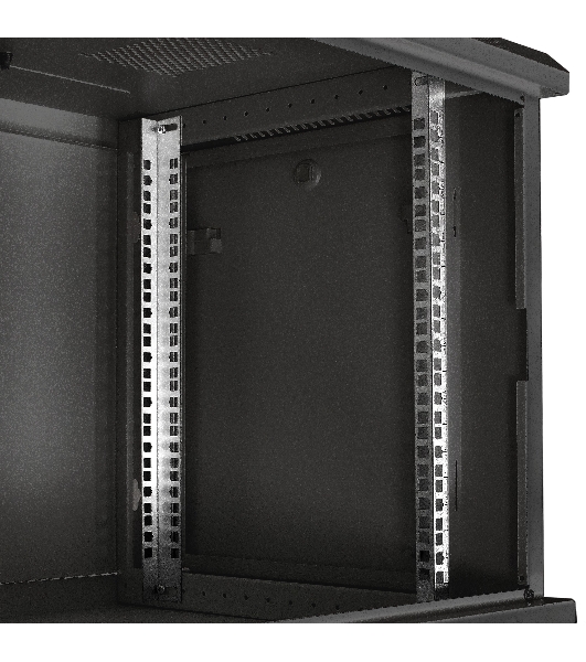 Шкаф телекоммуникационный 19' настенный 9U ExeGate EC-WM-9U.450.M.BLACK (19', 9U, 600x450x500 мм (ШхГхВ), передняя дверь металл, съемные боковые панели, пыле- и влагозащита IP23, черный RAL 9004)