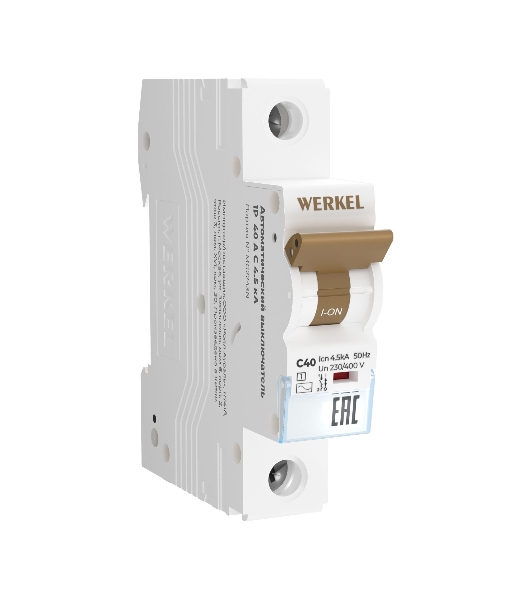 Автоматический выключатель Werkel 1P  40 A  C  4,5 кА W901P404