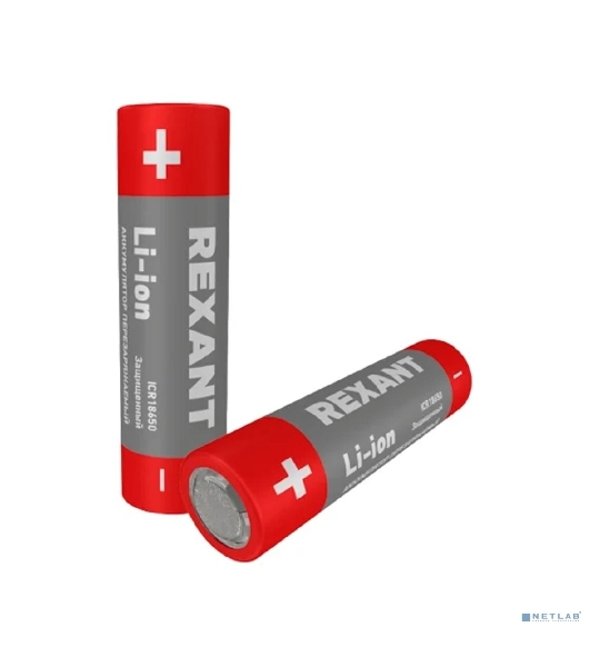 Аккумулятор Rexant Li-ion (литий-ион) 18650, 3,7В, 2400мА·ч, с платой защиты, 2 шт, пластиковая упаковка