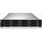 Серверная платформа Gooxi SR201-D12R-NV-G2 2U 12 bay server with NVME bp,based on AMD 9004 2 riser cards of PCIe5.0(X32 to x16x16) 2x rear SAS/SATA 2x rear NVME 1300W 1+1 PSU EU power cables rail kit, фото3