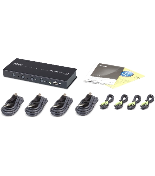 Переключатель КМ 4-портовый USB с функцией Boundless Switching (кабели включены) 4-Port USB Boundless KM Switch