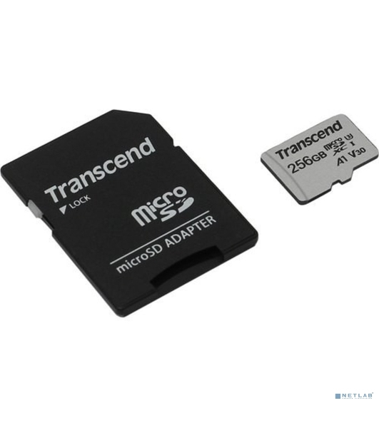 Флеш карта microSD 256Gb Transcend microSDXC Class 10 UHS-I U3, V30, A1, (SD адаптер), TLC