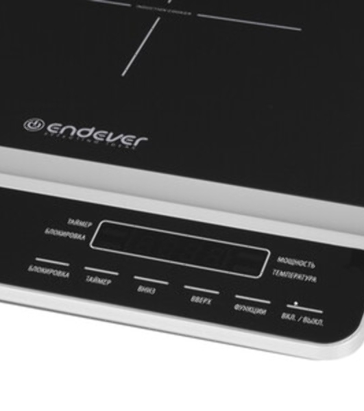 Плитка электрическая индукционного типа с двумя конфорками ENDEVER Skyline IP-67, черный, мощность 1800 Вт+1300 Вт, диаметр посуды 12-26 см, 2 шт/уп