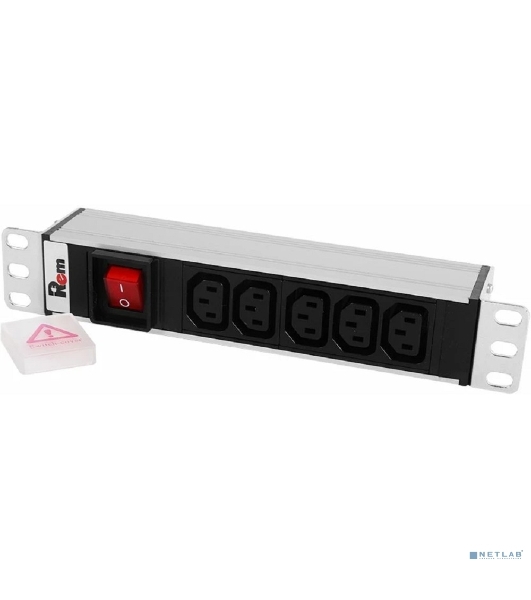 Блок розеток ЦМО Rem-10 без шнура с выкл., 5 IEC 60320 C13, вход IEC 60320 C14, 10A, алюм., 10' (R-10-5C13-V-220-Z)