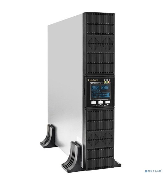 Источник бесперебойного питания On-line ExeGate PowerExpert ULS-3000.LCD.AVR.1SH.2C13.USB.RS232.SNMP.2U 3000VA/3000W, On-Line, PF=1, LCD, 1*Schuko+2*C13, RS232, USB, SNMP-slot, Rackmount 2U/Tower, металлический корпус, черный